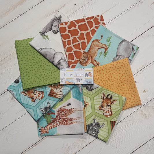 8xFat Quarter Bundle - Baby Safari by Debra Edwards